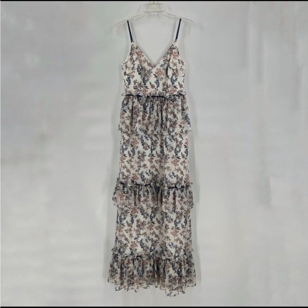 Aidan Mattox Floral Tiered Maxi Dress